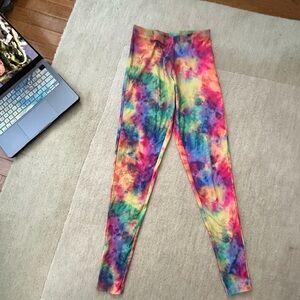 Black Heart  rainbow tye dye leggings